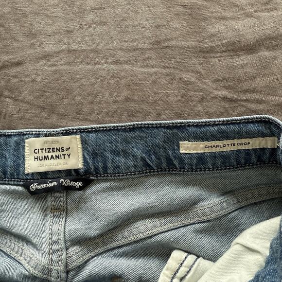 Citizens of Humanity Womens Jeans Charlotte Crop Distressed Light Wash 27 - Picture 10 of 16